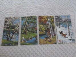 Set Of 4 Season Landscapes Paint By Number Paintings - 10&quot; X 18&quot; Each - £54.95 GBP
