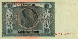 Germany P180, 10 Reichsmark 1929 UNCIRCULATED, consecutive numbers - $15.99