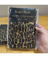 Karin Maki Leopard Print Valance 88x15” Black Brown Gold Set Of 2 Animal... - $29.69