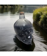 Glass Skull Head Gothic Apothecary Bottle w Cork Stopper Black White Hal... - $371.47 MXN