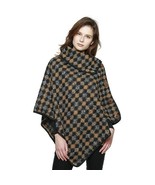 Sweater Poncho Womens Houndstooth Taupe Gray Black One Size - Brand New - £28.61 GBP