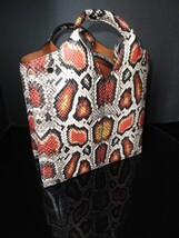 Elena Ghisellini Globe M Spotted Python Printed Bag NWTS image 5