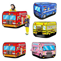 CHILDREN&#39;S POPUP PLAY TENT TOY OUTDOOR FOLDABLE PLAYHOUSE FIRE TRUCK, SC... - £23.58 GBP