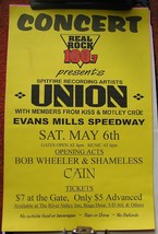 UNION KISS MOTLEY CRUE 1990 POSTER EVANS MILLS Speedway NY 1996 RARE 17*... - $29.75