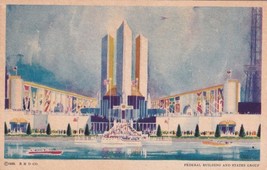 1933 Chicago World&#39;s Fair Federal Building and States Group Postcard D28 - $2.96