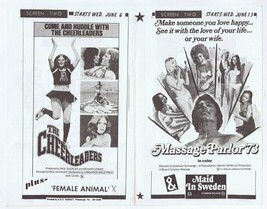 VINTAGE 1973 Super 71 Drive In Theatre Program Massage Parlor 73 / Cheer... - $79.19