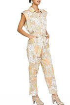 Current Air sleeveless utility button down jumpsuit in Floral Sand - size S - £46.57 GBP