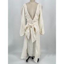 NWD Cult Gaia Larissa Wrap Effect Linen Blend Midi Dress Sz M White Dove - $196.00