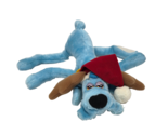 VINTAGE 1987 FOOFUR BLUE PUPPY DOG CHRISTMAS HAT STUFFED ANIMAL PLUSH TOY - $28.50