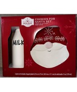 Cookies For Santa 2pc Set Holiday Time Christmas Plate &amp; Milk Jug Bottle... - £13.12 GBP