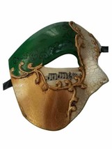 Green Gold Music Phantom of the Opera Men&#39;s Venetian Half Mask - £11.88 GBP