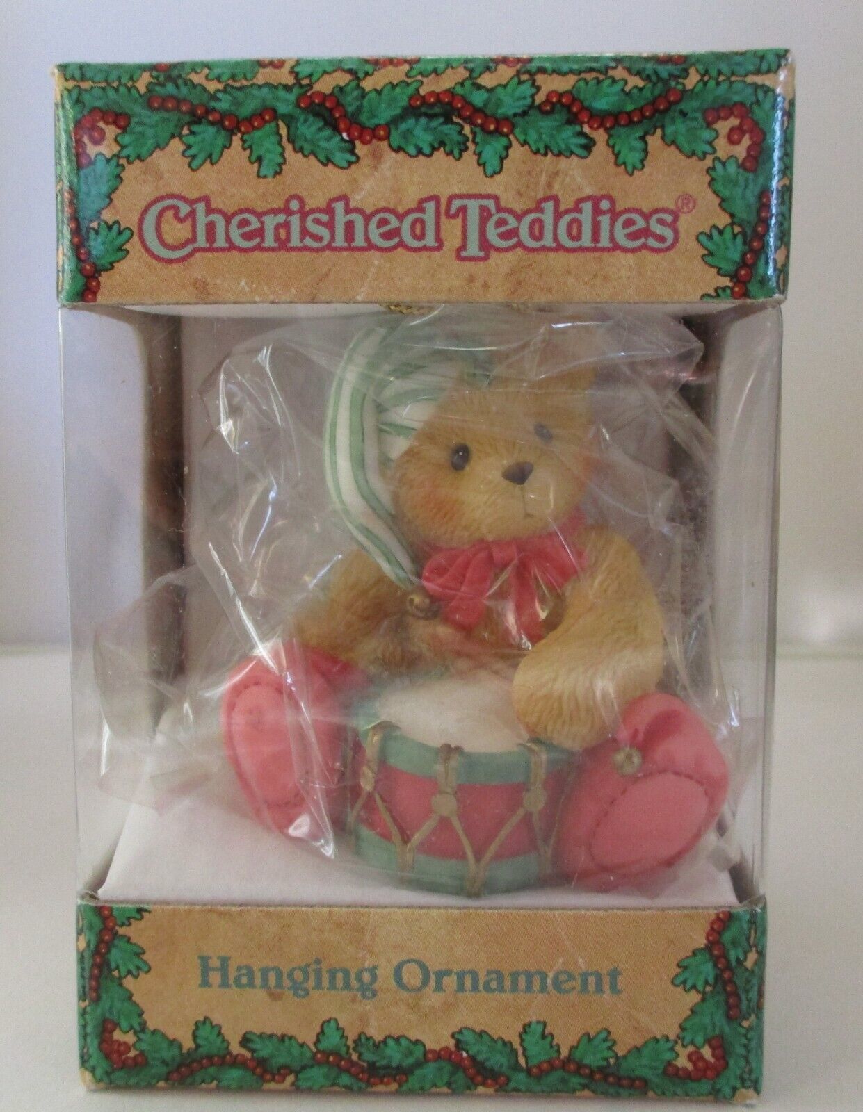 Cherished Teddies Hanging Ornament Bear With Drum NEW - $10.93