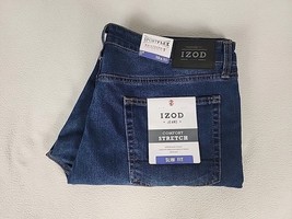 IZOD Dove Blue Sportsflex Slim Fit Straight Leg Denim Jeans 38X30 Mens I... - $28.99