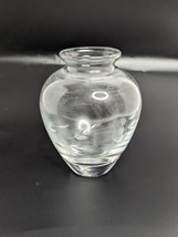 Princess House 411 Heritage Crystal Accent Mini Vase 4.5&quot; Hand blown Etched - £12.52 GBP