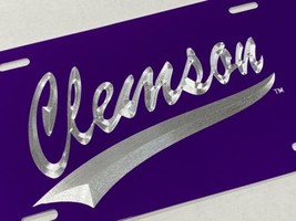 CLEMSON UNIVERSITY Diamond Etched License Plate Sturdy Metal Car Tag Gre... - £21.19 GBP