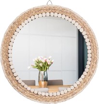 Takor 17 Inch Boho Wall Mounted Mirror, Circle Decorative Hanging, And Bedroom. - £32.39 GBP