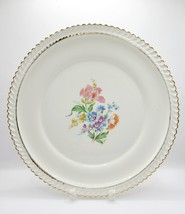 Vintage Harker Pottery Co 22k Gold USA (1) 10&quot; Dinner Plate Wild Flowers... - £9.59 GBP