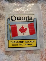 Vtg 1950&#39;s Luggage Sticker 1000 Islands,  Terry&#39;s Inn, Rockport, Ontario... - £5.52 GBP