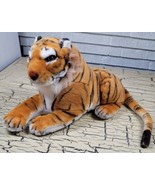 Vtg Kelly Toy Tiger Cat Large Plush Stuffed Animal Kitty Orange Black White - $46.41 CAD