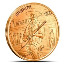 1 oz Copper Prospector Series Sheriff Round Coin Bullion Collectible - £3.87 GBP