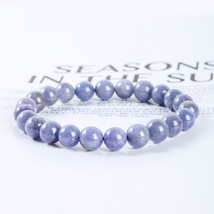 Real Natural Tanzanite Stretch Bracelet For Woman Man Gift Round Beads C... - £74.28 GBP