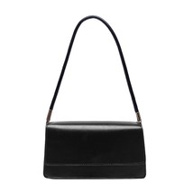 Bag solid color portable totes pu leather flap simple underarm shoulder bags for female thumb200