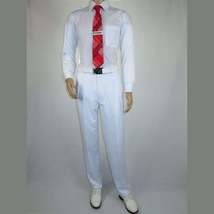 Men Apollo King Double Breasted Suit Classic Peak Lapel Pleated DM26 White image 5