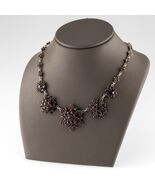 Vintage Boho Vergoldetes 800 Silber Granat Rosetten Cluster-Halskette 17... - €628,07 EUR