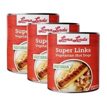 Loma Linda Super-Links (96 oz) (3 Pack) Plant Based Vegetarian Hot Dogs - £71.69 GBP
