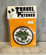 VTG R.V. Travel Patches &quot;I&#39;m A Camping Nut&quot; Iron-On Patch NIP 3&quot; x 3&quot; - £7.28 GBP