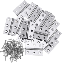 Boao 16 Pieces Stainless Steel Folding Butt Hinges Silver Tone Home Furn... - £15.34 GBP