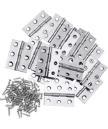 Boao 16 Pieces Stainless Steel Folding Butt Hinges Silver Tone Home Furn... - £15.36 GBP