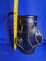 Vintage Mini Golf Bag Ball Cooler Trash Can Zipperd Compartments 11 1/2&quot; Tall - £37.36 GBP