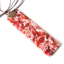 Multi colored Copper Marble Column pendant Polymer Clay Necklace casual Fashion  - £19.16 GBP