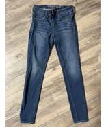 American Eagle Jeans Super Stretch X Jegging Distressed Denim Womens Size 4 - £11.39 GBP