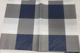 Thin Peva Vinyl Tablecloth 60&quot; Round (4-6 People) Grey, White &amp; Blue Squares, Gr - £7.11 GBP