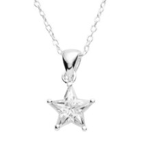 0.65CT Simulé Diamant Pendentif Étoile Collier 14K Plaqué or Blanc Argent - £67.65 GBP