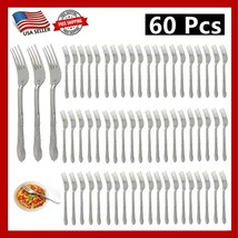 60 Pieces Stainless Steel Dinner Forks Flatware Tableware Set Kitchen 7.... - $19.79