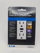 15-Amp Tamper Resistant  Decorator USB Outlet Dual Type A/C TRUSBAC15 - £22.07 GBP