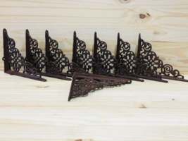 8 Cast Iron Shelf Brackets New Old Style Rustic 7.5&quot; x 6.25&quot; Corbels Boo... - £43.25 GBP