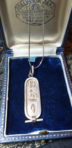 Antique Vintage 1900-s Egyptian Solid Silver 9 ct Gold Pendant on 16 inc... - £100.19 GBP