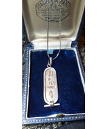 Antique Vintage 1900-s Egyptian Solid Silver 9 ct Gold Pendant on 16 inc... - £102.08 GBP