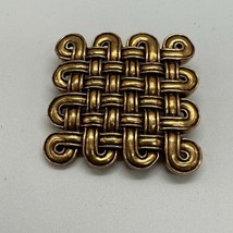 Metropolitan Museum of Art MMA Brooch Earrings Gold Tone Celtic Knot Vintage &#39;93 - £31.13 GBP