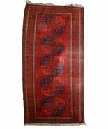 Handmade vintage Afghan Ersari rug 3.7&#39; x 7.5&#39; (114cm x 229cm) 1950s - 1... - $617.42 CAD