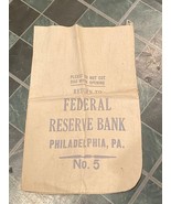 Federal Reserve Bank Philadelphia PA. NO.5 Canvas Bag 18.5&quot; X 11&quot; Pre-Ow... - $264.35 MXN