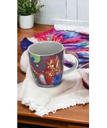 Cirque du Soleil Ceramic Coffee Mug Blue Pink Colorful Designs and Acrobats - $21.55 CAD