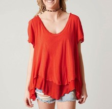 Free People Womens T-Shirt Cookie Red Size Xs OB576439 - £36.01 GBP