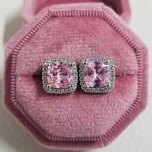 New Arrivals Fashion Luxury silver color korean Zircon Stud Pink Earing Earrings - £10.34 GBP