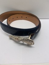 Brighton Moc Croco Alligator Leather Womens Medium Equestrian Silver Buckle - $24.74