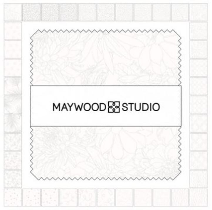 5&quot; Charm Pack Solitaire Soft White Maywood Studio Cotton Fabric Precuts ... - $13.97